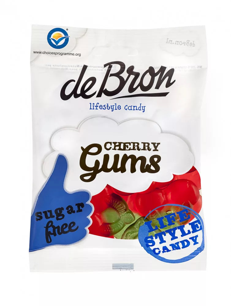 DEBRON CHERRY GUMS, CUKORMENTES, CSERESZNYÉS GUMICUKOR, 90G